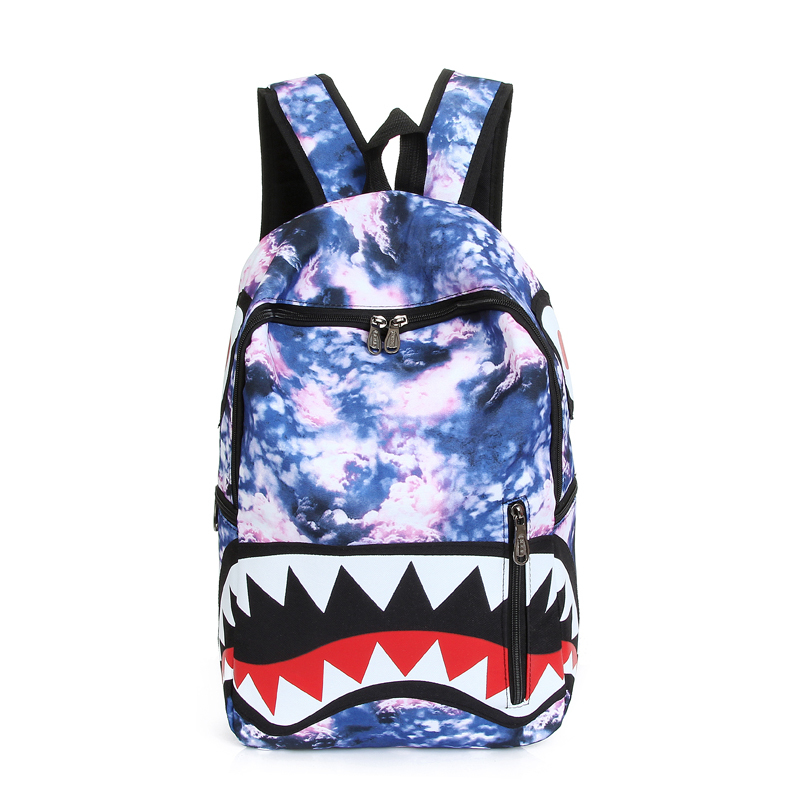 fashion sprayground backpacks bts backpack shark teeth pattern backpacks double shoulder straps