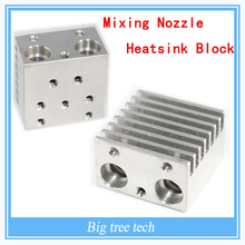 3D printer parts E3D single head color mixing nozzle heatsink 30*30*18mm E3D metal extruded aluminum block DIY mk8