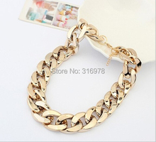 3 Color New Fashion Vintage Chunky Chain 18 K Gold Silver Plated punk statement Necklace For Women Necklaces & Pendants Jewelry