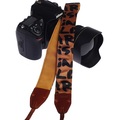 Brown Cotton Camera Shoulder Strap Neck Band Belt with letter design for Canon for Nikon for