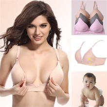Simple Natural Front Buckle Maternity Breastfeeding Pregnant Bra Underwear 34C-38C Lace Cotton Nursing Bras Free Shipping S263