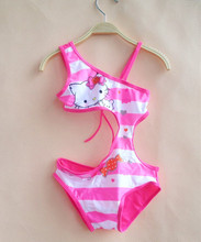 2016 New Hello Kitty Swimsuit One Piece Girls Swimwear Pink Swim Wear for Girls Children Clothes Swim Suit Summer Style YF01
