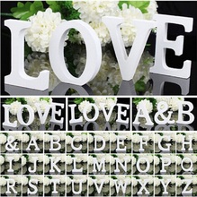 Wooden Letters for Decorations Wood Crafts Freestanding Wooden Letters White Alphabet for Romantic Wedding Party home decor