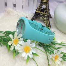 Free shipping 2015 Fashion Ice cream color Ultra thin fashion gift silicone watch Geneva silicone Wristwatch