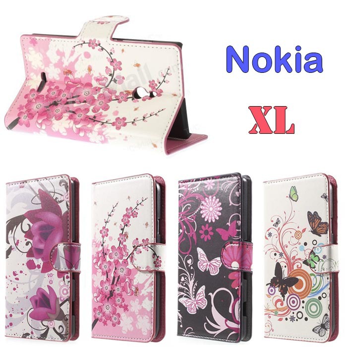 Plum Magnetic Leather Wallet Flip With Stand Cover Case For Nokia XL Dual SIM 1042 1030 Mobile phone Bags Cases Free Shipping