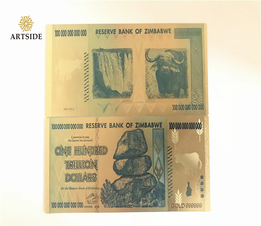 Gold Leaf 100 Trillion Zimbabwe Dollars Bank Note Many In Stock For Wholesale Aliexpress