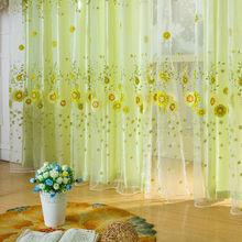 New Door Window Scarf Sheer Floral Curtain Drape Panel Voile Valances, voile curtains,Tulle on the window,curtain voileE5M1