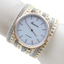 Relojes Mujer 2015 moda Casual ginebra rhinestone pulsera del cuarzo mira los Relojes de pulsera de señora dress relogio feminino
