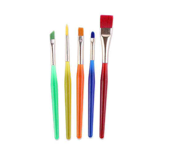 5pcs Different Shapes Nylon Hair Children s Paint Brush Set Gouache Watercolor Oil Painting brush Acrylics