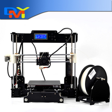 High Quality Precision Reprap Prusa i3 DIY 3d Printer kit (with 2 Roll Filament 16GB SD card,LCD) Material size 220*220*235mm