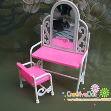 Juguetes divertidos para el bebé niñas juego juguetes casa tocador tocador con sillas casa de muñecas para barbie doll