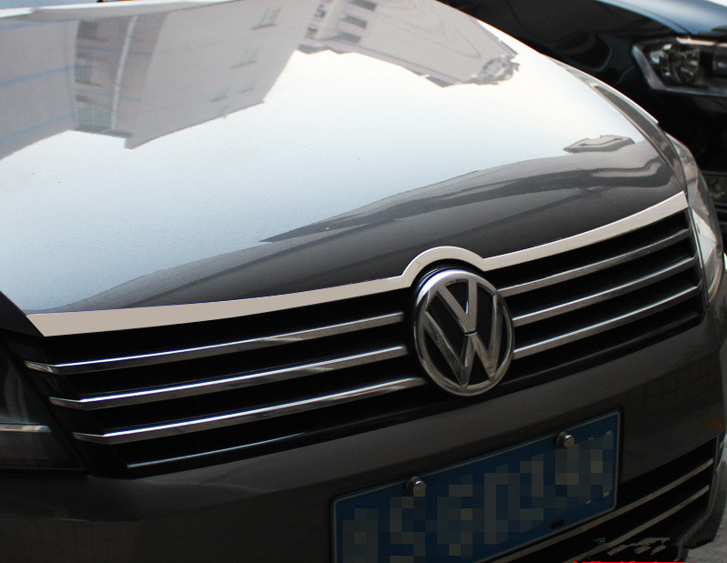High quality Stainless Steel Decoration Front car hood cover trim one pcs for Volkswagen vw