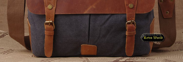 Men's Retro Vintage Shoulder Messenger Distressed Genuine Crazy