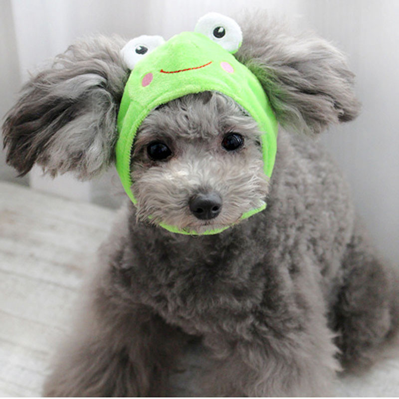 Cute Cartoon Animal Pet Dog Hats Caps Soft Fleece Adjustable Size S M for Small Dogs Cat Cap Puppy Headgear5