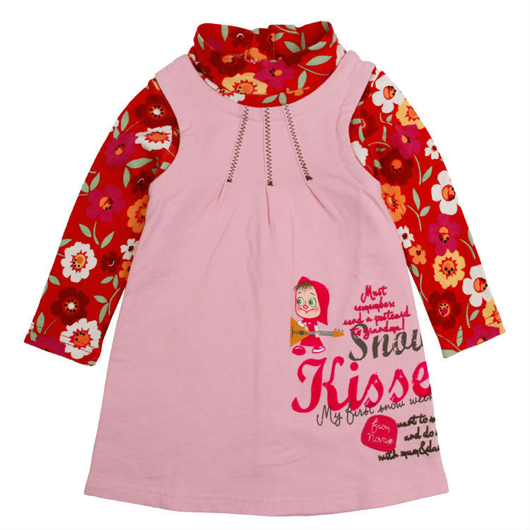 Free Shipping 18m-6y Nova 2013 fashion baby girls cotton dress lovely autumn winter dress with letter printed christmas H3063#