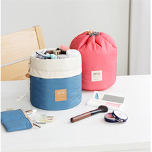 Makeup Organizer Storage Bag Barrel Shaped Nylon Travel Cosmetic Bag High Capacity Drawstring Elegant Drum Wash Bags HBG18