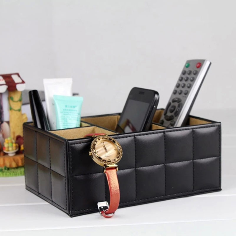 Luxury Pu Leather Remote controller TV Guide/mail/CD Organizer/caddy/Toy/holder Home Organizer container storage boxes bins