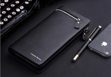 Free Shipping 2015 fashion new business wallets men s long zipper purse multicard brand European and