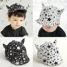 2016 New Born Baby Boy Girl Sun Hat Summer Infant Toddler Baseball Cap Fashion Cute Ox Horn Star Snapback SPRING Casquette