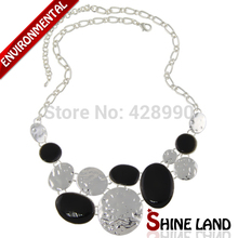 2015 New Women Fashion Ethnic Colorful Resins Exaggerated Pendants Chunky Chains Statement Necklaces Jewelry