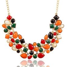 9 Colors Charm Luxury Western Style Hollow Acrylic Pendant Necklace Women Vintage Choker Necklace Jewelry For
