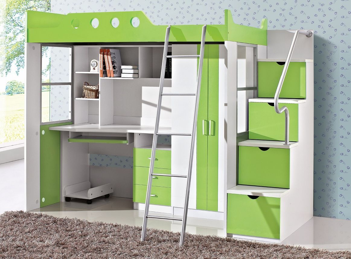 Bunk Bed With Desk Wardrobe Multifunctional Furniture Childr
