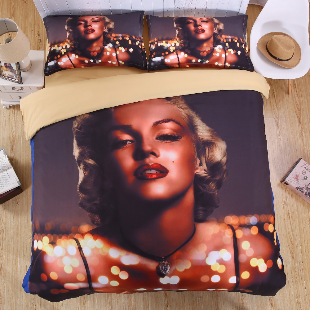 Marilyn Monroe 3D Bedding Set Print Duvet cover set Twin queen king Beautiful pattern Real effect lifelike bedclothes