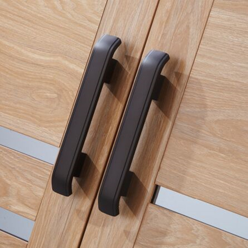 96mm 128mm 160mm Classics Retro black furniture handles black kitchen cabinet  drawer dresser door pulls knobs modern fahsion