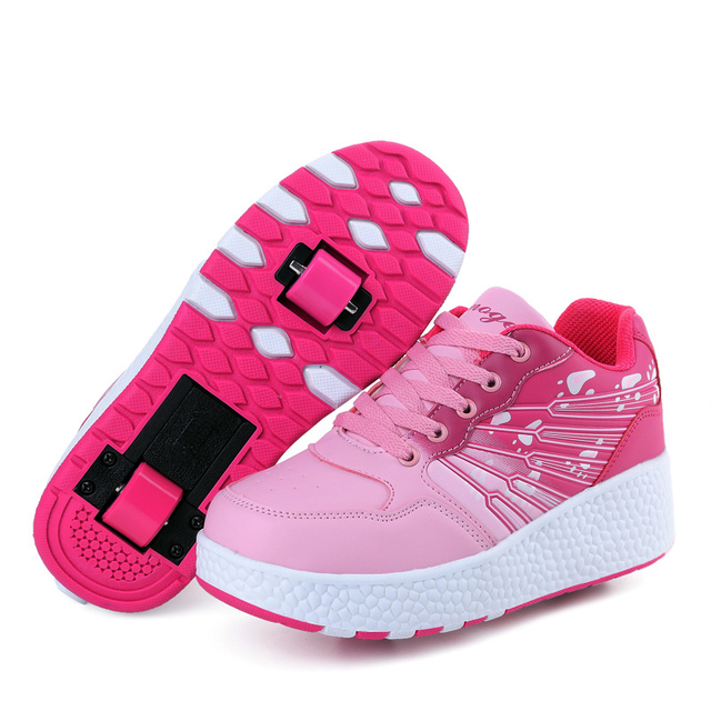 Heelys Дети Взрослые Обувь С Колесами Дети Мода Кроссовки Спортивная Повседневная Колеса Роликовые Коньки Для Мальчика и Девочки