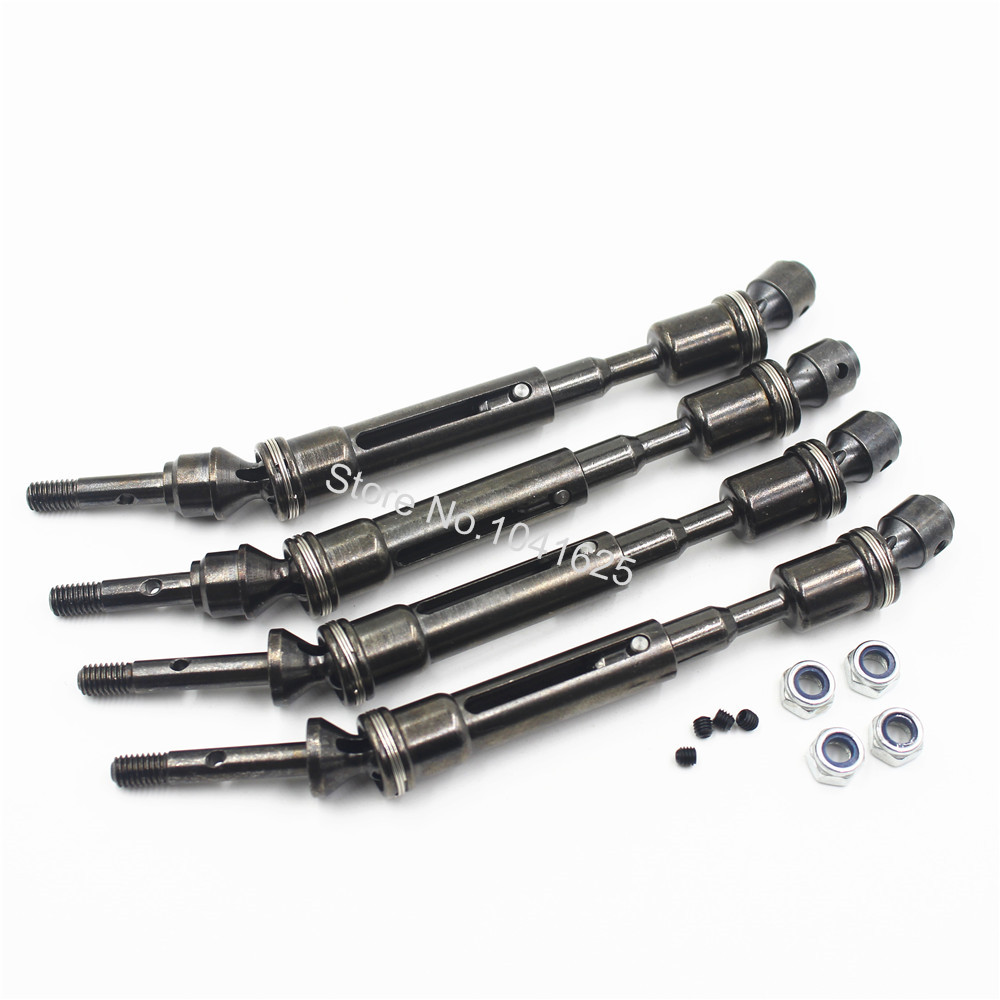 CVD Steel Front & Rear Driveshaft Assembly Heavy Duty For Traxxas 1/10 Slash 4x4 Stampede VXL Replace 6851R 6851X 6852R 6852X