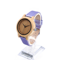 BOBO BIRD J07 Bamboo Watch Simple Genuine Bule PU Leather Band Quartz Watches Gril Women s
