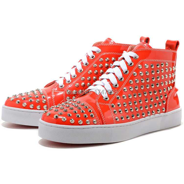 Hot Sale Red Bottom Louis Spikes Mens Sneakers Red at wholesale price on 0 ...