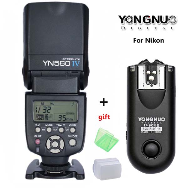 YONGNUO YN560 IV,YN-560 IV Master Radio Flash Speedlite + RF-603 II Wireless Trigger for Nikon D810 D7200 D610 D500 D800 Camera