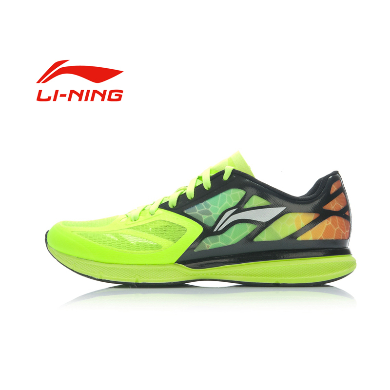 Li-Ning Men's Breathable Portable Running Shoes Anti-Slip Wearproof Outdoor PU+Fabric Sports Sneakers