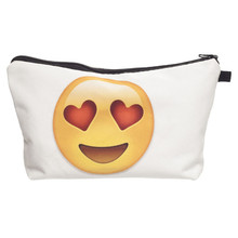 Emoji love 3D printing Cosmetic Cases Pencil bags women neceser maquillaje Zohra Fashion New 2016 Hot Now maleta de maquiagem