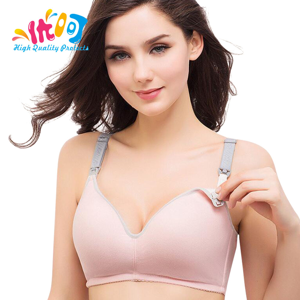 3pcs lot Nursing Bra Padded Underwire font b Feeding b font for Pregnant Women Wire Free