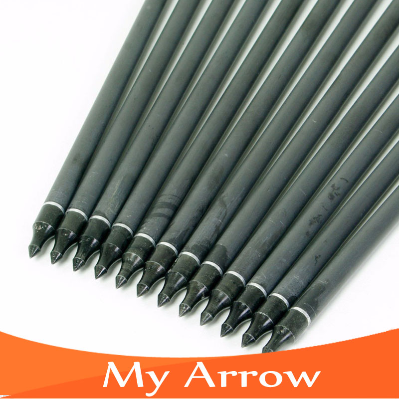 Changeable Arrowheads 12pcs 31 Spine 400 Carbon Shaft Arrow Hunting Archery With Plastic Feather For Compound