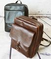 PU Leather Bags Restore Ancient Ways Travel Backpack Bag Black Men
