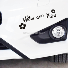 Lovely Flower HOW ARE YOU Car Sticker Auto Decal Car Accessoried  for Tesla ToyotaChevrolet  Volkswagen Hyundai Lada