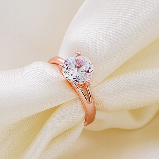 New Fashion Charm High quality plated 18K rose gold Brand designer lady wedding Crystal Zircon Ring