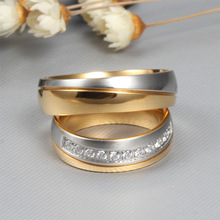 2015 new CZ diamond couple rings for love 18k gold wedding men women ring anel feminino