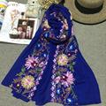 2016 Autumn Embroidered Scarf for Women Ethnic Style Flower Cluster Scarves and Shawls Ladies Casual Chic