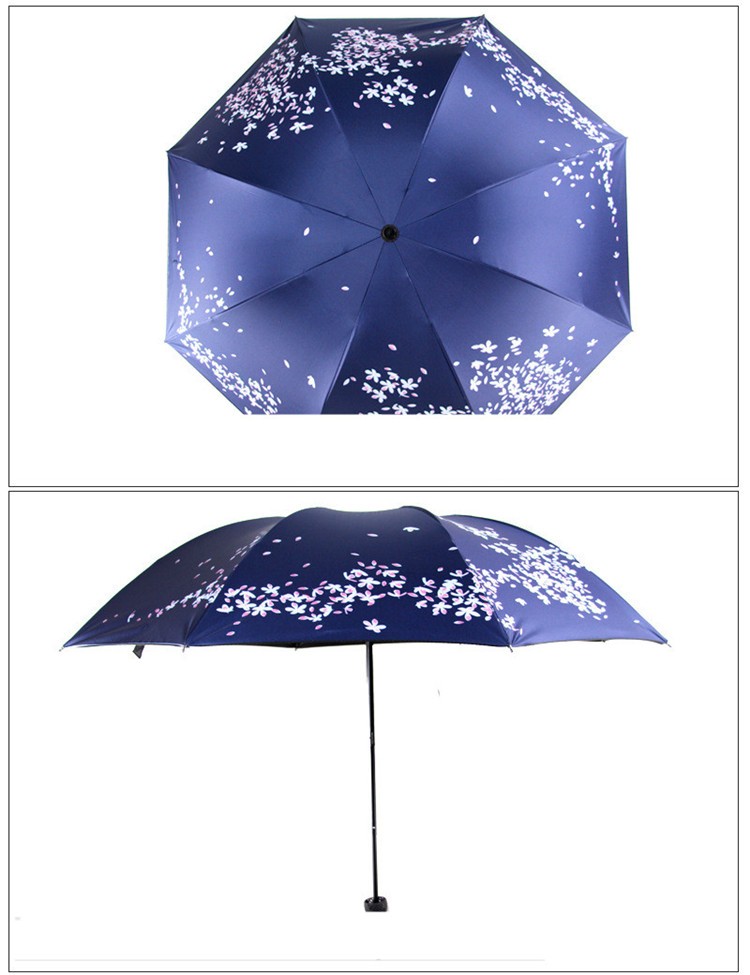 Creative Sakura Girls Folding Umbrella Sunscreen Vinyl blue black sunshade women\'s umbrella Japanese umbrella HI03 (15)
