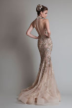 Sexy See Through Button Back Mermaid Trumpet Elie Saab Evening Dresses With High Neck Luxurious Silver
