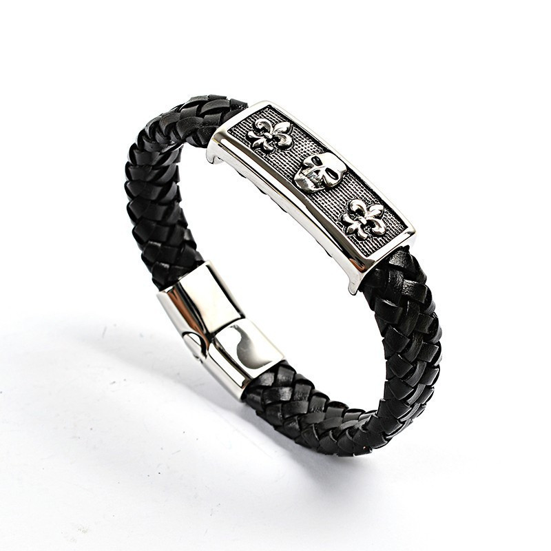 Men's Jewelry Vintage Weave Skull Gothic Stainless...