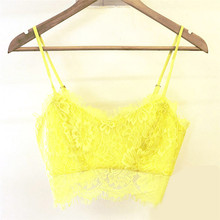 Lace Floral Sport Women Bralette Bra Zipper Back Bralet Bustier Short Crop Top Tank