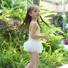 2015 New Children’s Swimwear Girls Swan Lace Piece Swimsuits Girl Swimsuit Gauze