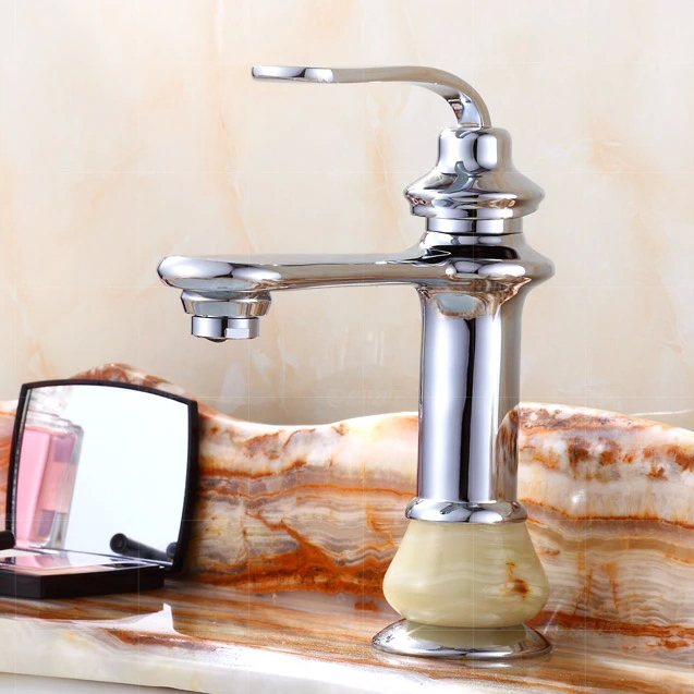 Free shipping Bathroom Deck Mounted Basin Vessel Sink Faucet Chrome Basin Mixer Taps Single Handle JR-004C