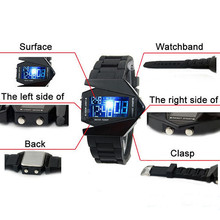 2015 New Fashion Designer Novelty LED Display Digital Mens Women Sports Military Oversized Watch Wristwatches 56HJ