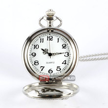 2016 Silver Hollow Horse Style Quartz Pocket Watch Steampunk Necklace Pendant Gift Watch P363